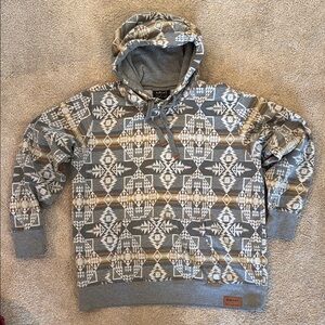 Ariat Gray and Cream Patterned Hoodie